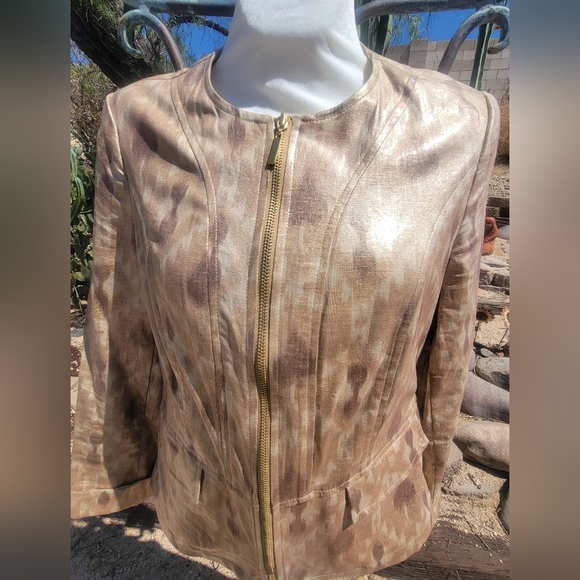 Chico's Sleek Modern Gold Jacket - Picture 2 of 5